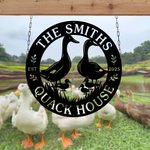 Personalized Chicken Coop Quack House Multicolor Metal Sign with Text and Date Wall Art Farm Decor Birthday Gift for Farmers Family