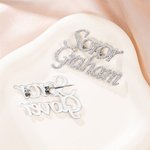 Gepersonaliseerde Bling naam kapel pin Broche Suit accessoire verjaardagscadeau voor nieuwe Sorority leden meisjes