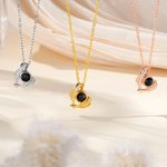 Personalized Zircon Angel Wing Photo Projection Necklace Dainty Jewelry Anniversary Birthday Memorial Gift for Women
