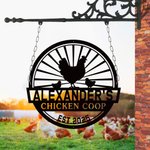 Personalized Chicken Coop Quack House Multicolor Metal Sign with Text and Date Wall Art Farm Decor Birthday Gift for Farmers Family