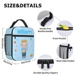 Personalised Cartoon Characters Insulated Lunch Bag with Name Daily Travel Back to School Birthday Gift for Boys Girls