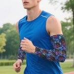 Personalisierte Flamingo Delphin 1-3 Gesicht Fotos Kühlung Arm Ärmel Sonnenschutz Eis Ärmel Outdoor-Accessoires Geburtstag Geschenk für Familie Freunde