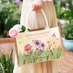 Personalisierte Omas Garten 2-15 Geburt Blumen große Jute Tragetasche mit Namen und Jahr Geburtstag Jahrestag Geschenk für Familie