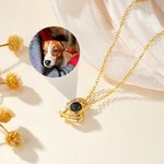 Personalized Zircon Angel Wing Photo Projection Necklace Dainty Jewelry Anniversary Birthday Memorial Gift for Women