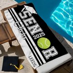 Serviette de plage surdimensionnée à séchage rapide avec nom de l'école et année Cadeau de fin d'études pour diplômés
