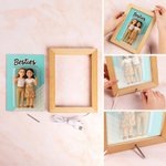 Personalized Funny 3D Character Photo Acrylic Frame LED Night Light with Wooden Base and Title Home Decor Birthday Gift for Pet Lover Family