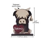 Personalized Funny Love Highland Cow Shelf Sitter with Name Desk Decor Birthday Gift for Highland Cow Lovers
