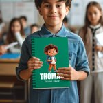 Gepersonaliseerd Cartoon Jongen Meisje Naam A5 Spiraal Notebook met 120 gelinieerde pagina's terug naar school Gift voor kinderen