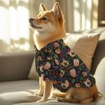 Personalized 1-3 Face Photos Fluorescent Pattern Pet Shirt Birthday Anniversary Gift for Dog Cat Lovers