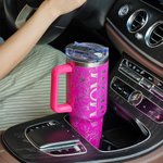 Personalizzato Multicolor Floral Mom 40 oz Tumbler con 1-8 nomi e cannuccia Accessori da viaggio Festa della mamma Regalo di compleanno per la mamma nonna