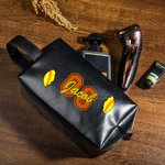 Personalized Cracked Ball Waterproof PU Leather Toiletry Bag with Name Number and Portable Handle Travel Essentials Birthday Gift for Sports Lovers