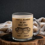 Personalisierte niedliche Ausdrücke Du wirst immer mein bester Tee Kaffee Keramik Emaille Glasbecher mit Namen Home Decor Geburtstagsgeschenk für Bestie Freund