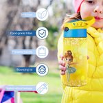 Personalisierte 3D Cartoon Ballett Mädchen Name 12 oz Wasserflasche mit Griff und Stroh Geburtstag zurück zu Schule Geschenk für Mädchen