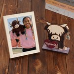 Personalized Funny Love Highland Cow Shelf Sitter with Name Desk Decor Birthday Gift for Highland Cow Lovers