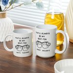 Personalisierte niedliche Ausdrücke Du wirst immer mein bester Tee Kaffee Keramik Emaille Glasbecher mit Namen Home Decor Geburtstagsgeschenk für Bestie Freund