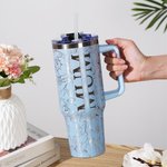 Personalizzato Multicolor Floral Mom 40 oz Tumbler con 1-8 nomi e cannuccia Accessori da viaggio Festa della mamma Regalo di compleanno per la mamma nonna