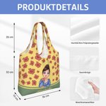 Personalisierte Cartoon Mädchen Blumenmuster Tragbare Tragetasche mit Namen Große Kapazität Geburtstag Geschenk für Damen