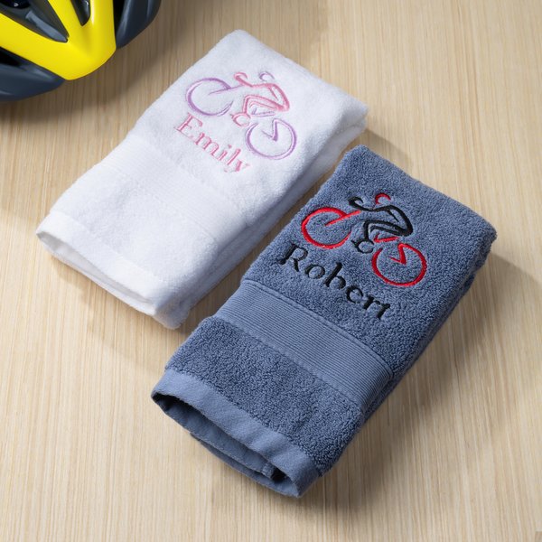 Embroidered Cycling Cotton Towel with Name