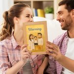 Personalized Funny 3D Character Photo Acrylic Frame LED Night Light with Wooden Base and Title Home Decor Birthday Gift for Pet Lover Family