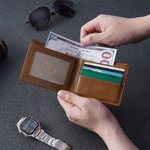 Personalized Cross PU Leather Wallet with Name Religious Baptism First Holy Communion Gift for Christian Men