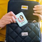 Personalised Cartoon Character Birth Flower Portable LED Double-Sided Makeup Mirror with Name Birthday Bridesmaid Gift for Women