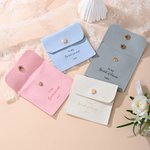 Personalized Simple Design PU Leather Jewelry Pouch Pearl Bracelet and Earrings Set with Name Wedding Bridal Shower Gift for Bride Bridesmaid