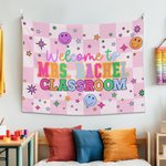 Tapiz personalizado de bienvenida al cole con nombre Bonita decoración para el aula Regalo de vuelta al cole para profesores