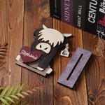 Personalized Funny Love Highland Cow Shelf Sitter with Name Desk Decor Birthday Gift for Highland Cow Lovers