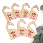 Personalisierte Rosa Blau Hochland Kuh 7 Stück hölzerne Schrank Teiler mit Namen Baby Dusche Kinderzimmer Geschenk für neue Eltern Neugeborene