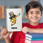 Cuaderno de espiral A5 personalizado con nombre y 120 páginas rayadas Regalo de cumpleaños de vuelta al cole para niños y niñas