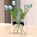 Personalised Cool Flying Dragon Pattern Clear Bookend Vase with Name Aesthetic Room Decor Birthday Gift for Mom Grandma Book Lovers