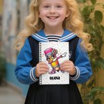 Cuaderno de espiral A5 personalizado con nombre y 120 páginas rayadas Regalo de cumpleaños de vuelta al cole para niños y niñas