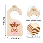 Personalisierte Rosa Blau Hochland Kuh 7 Stück hölzerne Schrank Teiler mit Namen Baby Dusche Kinderzimmer Geschenk für neue Eltern Neugeborene