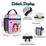 Personalisierte Cartoon-Charakter Briefpapier Elemente isolierte Lunch Bag mit Namen Portable Picknick zurück zu Schule Geschenk für Jungen Mädchen