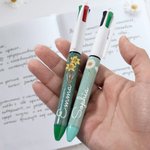 Personalisierter Geburtsblume Glitter 4-in-1 Kugelschreiber mit Namen Woche der Pflegekräfte Geburtstagsgeschenk für Krankenschwestern Lehrer