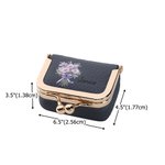 Gepersonaliseerde Geboorte Bloemen Boeket Vintage Mini PU lederen sieraden doos met naam en Kiss Lock Travel Essential verjaardag bruidsmeisje geschenk voor vrouwen