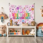 Tapiz personalizado de bienvenida al cole con nombre Bonita decoración para el aula Regalo de vuelta al cole para profesores