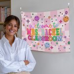Tapiz personalizado de bienvenida al cole con nombre Bonita decoración para el aula Regalo de vuelta al cole para profesores