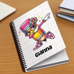 Cuaderno de espiral A5 personalizado con nombre y 120 páginas rayadas Regalo de cumpleaños de vuelta al cole para niños y niñas