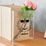 Personalised Cool Flying Dragon Pattern Clear Bookend Vase with Name Aesthetic Room Decor Birthday Gift for Mom Grandma Book Lovers