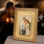 Personalized Funny 3D Character Photo Acrylic Frame LED Night Light with Wooden Base and Title Home Decor Birthday Gift for Pet Lover Family