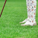 Personalized Golf Theme Face Photo Portrait Design Soft Breathable Socks with Title Father's Day Birthday Gift for Dad Golf Players