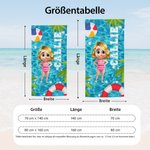 Personalisiertes Pooldesign 3D Cartoon Kinder Strandtuch mit Namen Schnelltrocknend Sommer Urlaub Geburtstag Geschenk für Jungen Mädchen