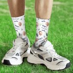 Personalized Golf Theme Face Photo Portrait Design Soft Breathable Socks with Title Father's Day Birthday Gift for Dad Golf Players