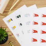 Lápiz personalizado lindo Apple Doodle alfabeto Etiquetas engomadas con el nombre de la Semana de Apreciación Maestro Regalo del Día del Maestro para el Estudiante Maestro