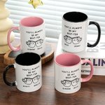 Personalisierte niedliche Ausdrücke Du wirst immer mein bester Tee Kaffee Keramik Emaille Glasbecher mit Namen Home Decor Geburtstagsgeschenk für Bestie Freund