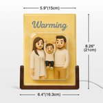 Personlig Rolig 3D tecknad karaktär Foto Akryl LED nattlampa med träbas och titel Heminredning Födelsedagspresent för husdjursälskare Familj