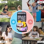 Personalisierte Cartoon-Charakter Briefpapier Elemente isolierte Lunch Bag mit Namen Portable Picknick zurück zu Schule Geschenk für Jungen Mädchen