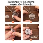 Personligt minnessmycke halsband med husdjursporträtt och hår personlig minnesgåva för henne