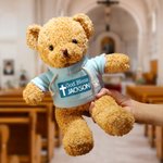 Personalised Cross God Bless Plush Teddy Bear Stuffed Toy with Name Religious Baptism First Communion Gift for Boys Girls